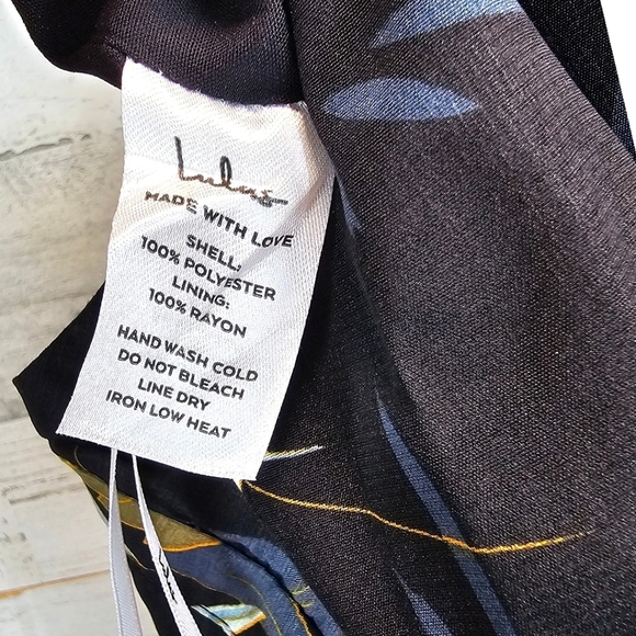 Lulus Beautiful Blooms Black Floral Print Split Wide Leg Jumpsuit Sz Small Boho - Picture 15 of 15